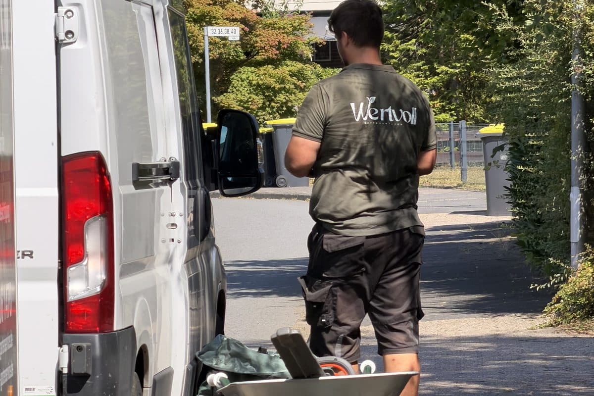 Schnittgut wird zum Transporter gefahren